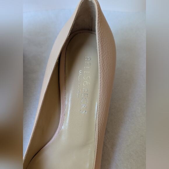 NWOT Bells & Becks The Sofia Square Toe Pump Blush Glitter Heels Sz 36 US 6 - Picture 3 of 8